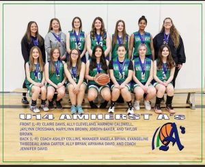 Amherst A's U14 Basketball Team Photo after chamionship
