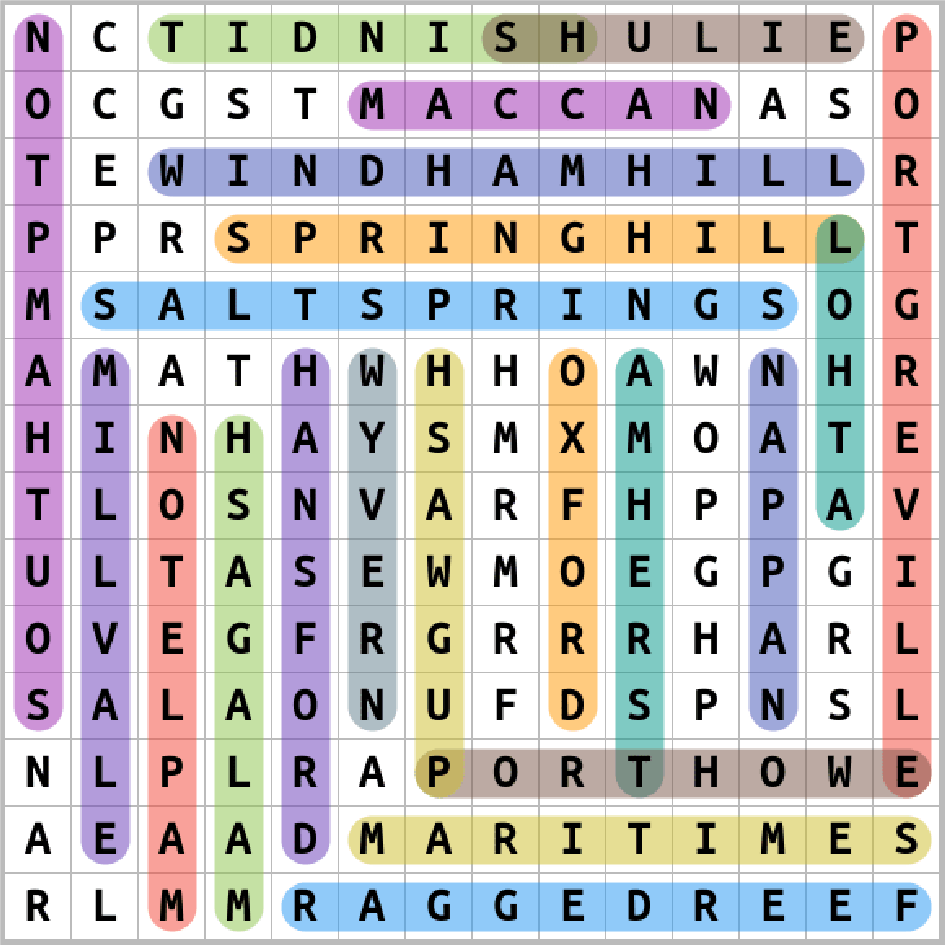 Solution for Issue #1 Word Search Puzzle