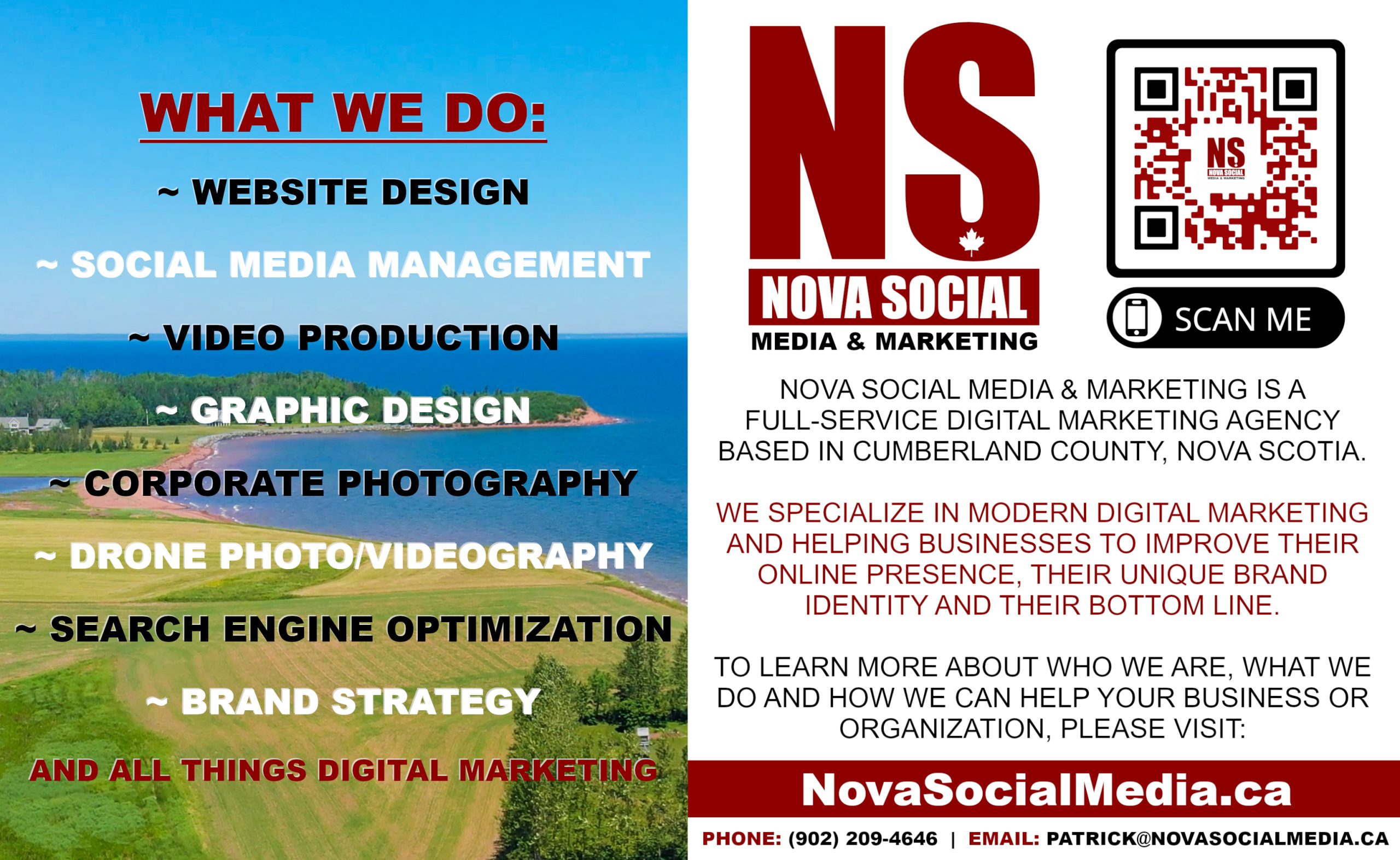 NOVA SOCIAL Media & Marketing Ad from Paper back page