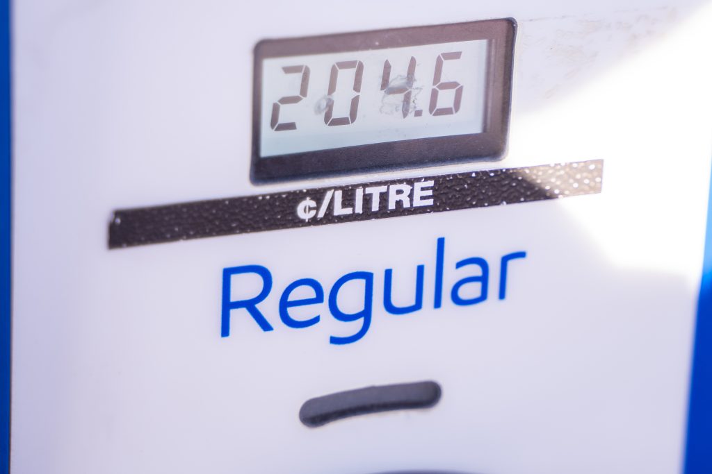 Price shown on gas pump Amherst NS