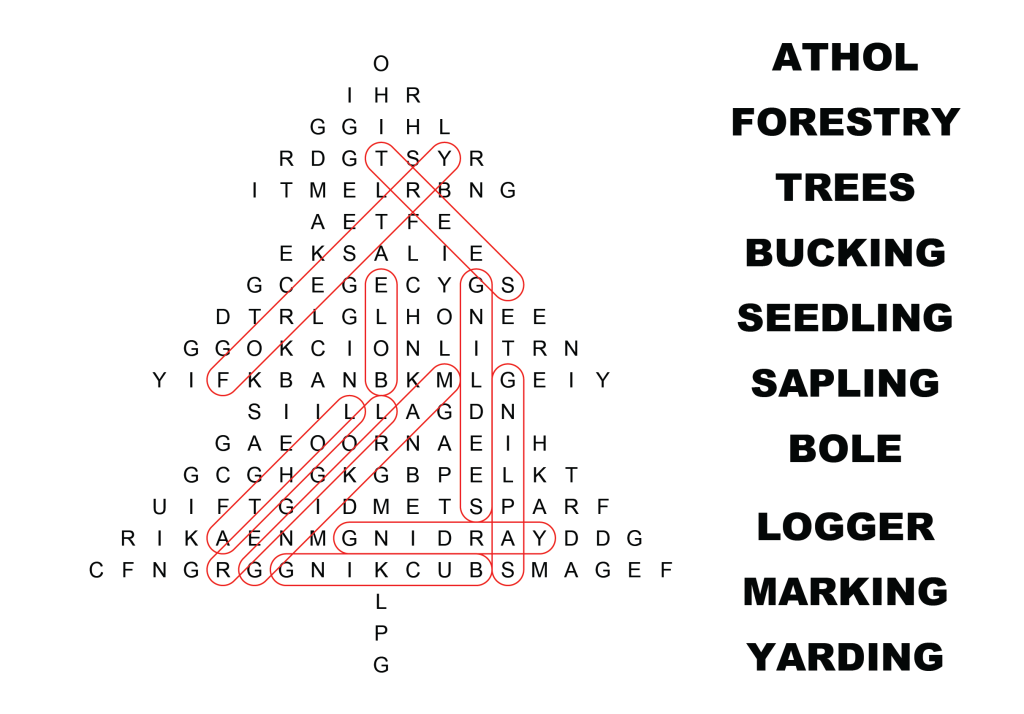 Forestry Word Search Solution for May 30th - Issue 4 Puzzle
